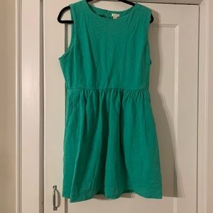 Green empire waist j crew dress